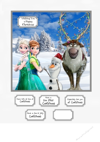 Frozen Christmas card topper