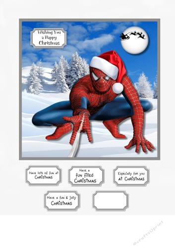 Spiderman Christmas card topper