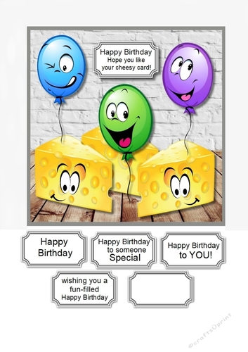Happy birthday, hope you like your cheesy card