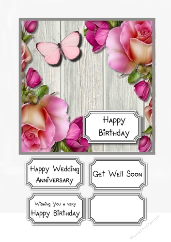Card topper floral for various occasions