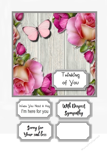 Floral card topper, Sympathy/Thinking of you