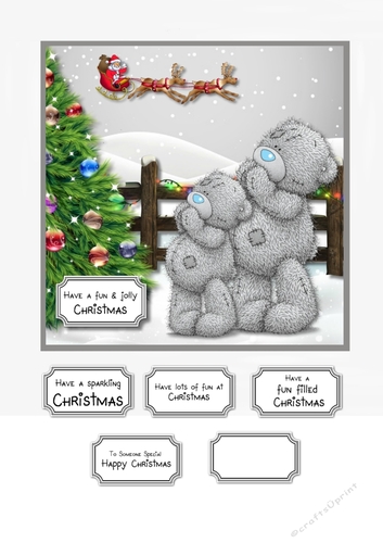 Tatty Teddy watching Santa