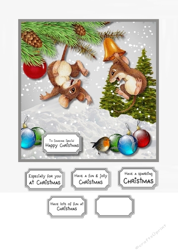 Christmas frolicking mice