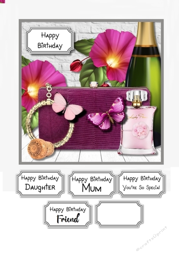 Bag, perfume, flowers and Prosecco
