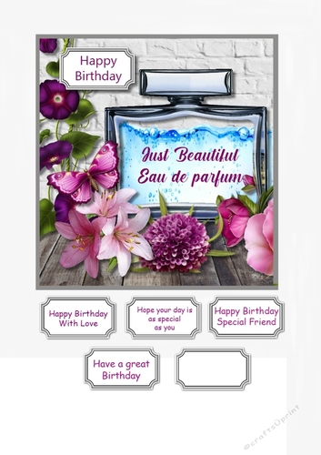 Perfume bottle and flowers