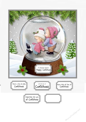 Skating a helping hand Snow Globe