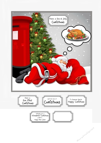 Santa dreaming of Christmas Dinner