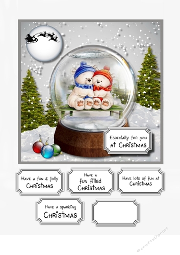 Snow globe with snowman and woman