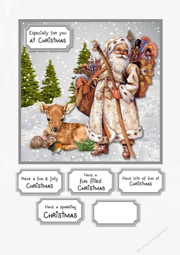 Vintage Christmas card topper