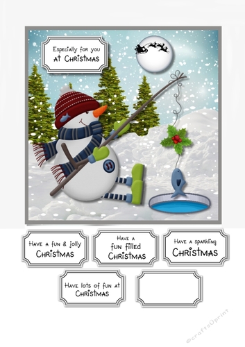 Christmas Snowman Fishing