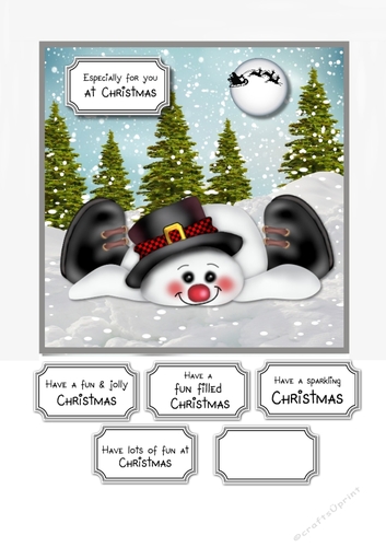 Snowman Christmas card topper