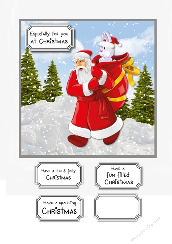 Santa Christmas card topper