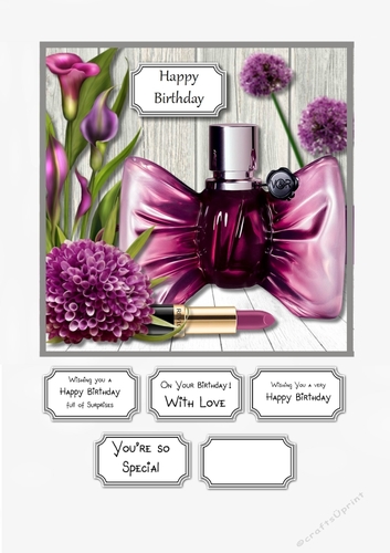 Perfume and petals in purple