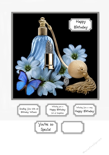 Blue perfume and flowers