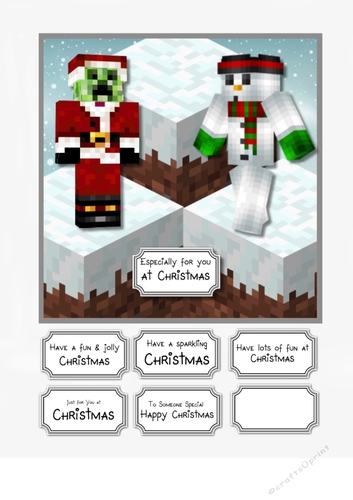 Minecraft Santa and Snowman