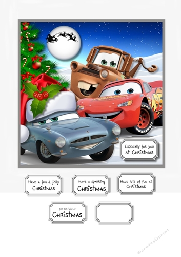 Cars Christmas Card Topper