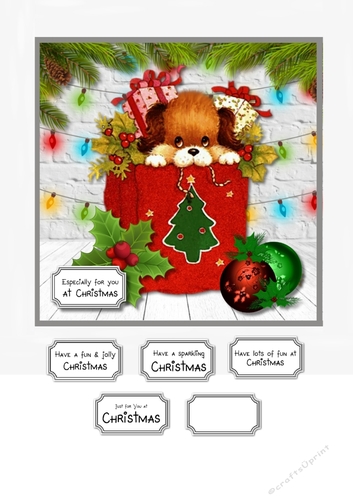 Christmas Gift Bag card topper