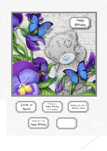 Tatty teddy with flowers