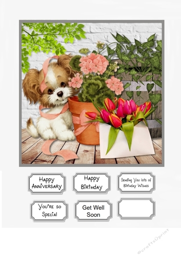 Sweet Puppy multi occasional card topper