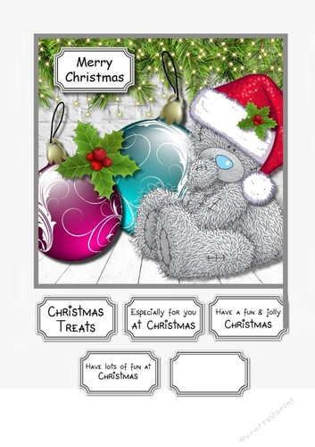 Tatty Teddy with Christmas Baubles