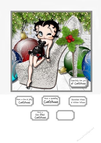 Betty Boop with Christmas Shoe