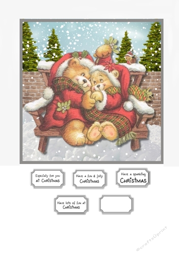 Cute Cuddling Christmas Bears