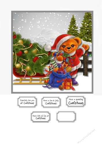 Teddy Santa with Sleigh
