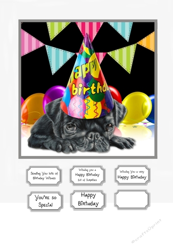 Cute Dog Birthday Card Topper