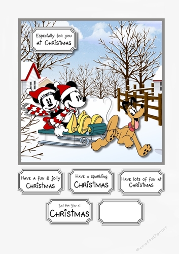 Mickey and Minnie Sledging