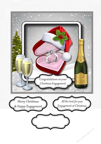 Traditional Christmas Engagement card topper