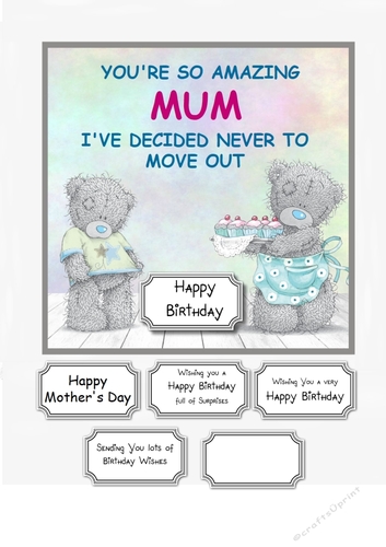 Tatty Teddy Mum Birthday or Mothers Day