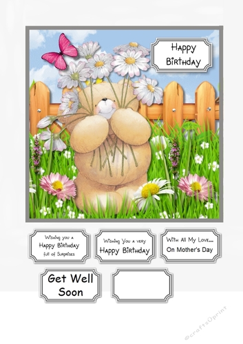 Forever Friends floral multi occasion card topper