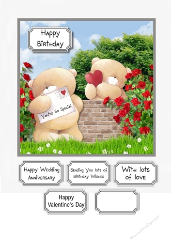 Forever Friends Birthday or romantic occasion card topper