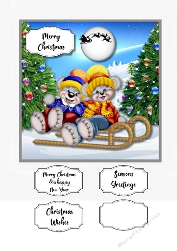 Bears on sleigh Christmas