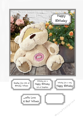Fizzy moon and flowers card topper