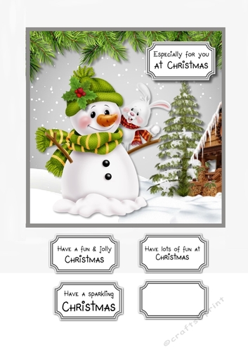 Snowman Christmas ard topper