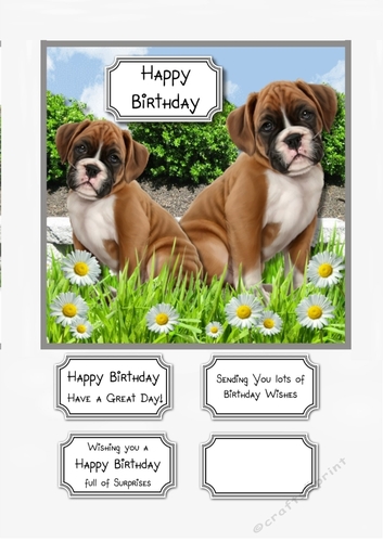 Cute dogs card topper