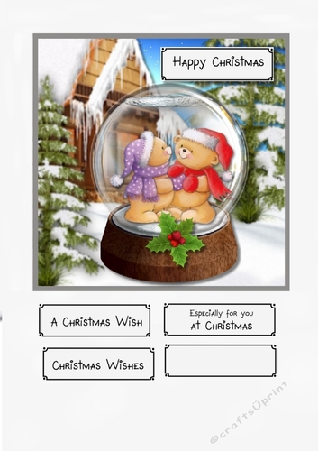 Snow Globe Teddy Christmas