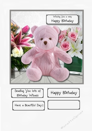 Bear and flowers Birthday