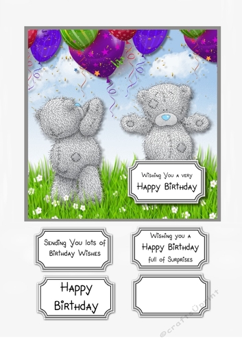 Tatty teddy with balloons