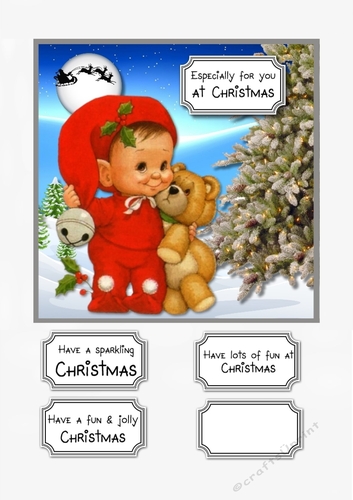 Cute kid Christmas card topper
