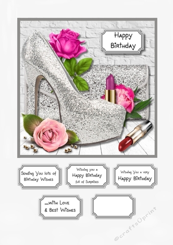 Silver shoes, bag and roses
