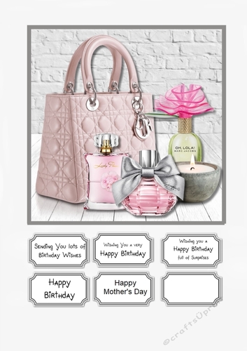Bag And Perfumes in Pink for Birthday or Mothers Day