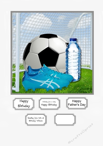 Football themed card topper for Male Birthday or Fathers Day