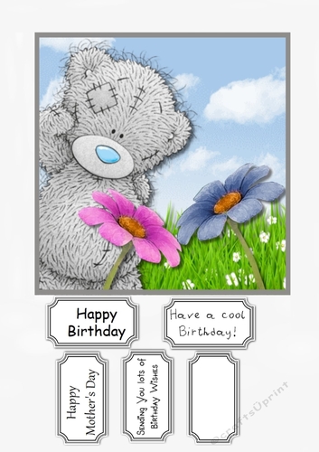 Tatty Teddy with Flowers Birthday or Mothers Day