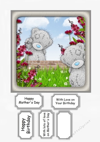 Tatty Teddy Birthday or Mothers Day card topper
