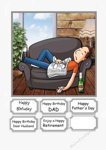 Relax...card topper for male Birthday Dad/Husband, Fathers Day or Retirement