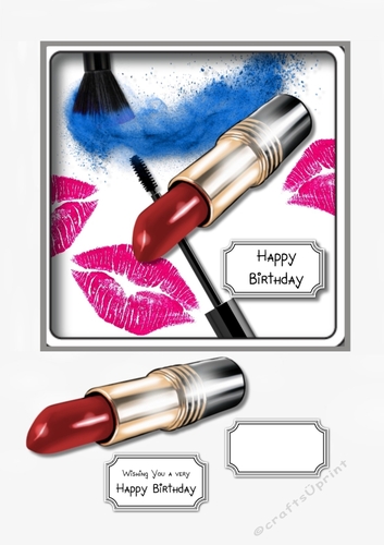 Kiss and Make Up card topper