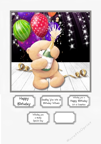 Forever Friends birthday card topper
