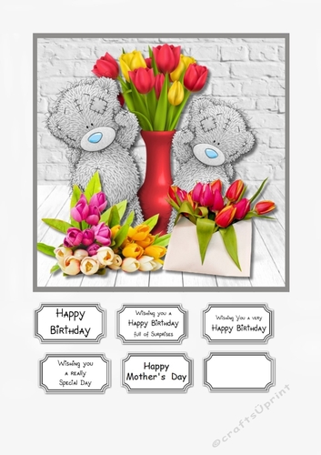 Tatty Teddy with Spring Flowers for Birthday or Mothers Day